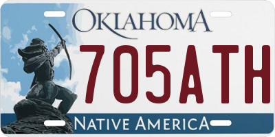OK license plate 705ATH