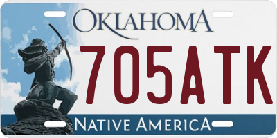 OK license plate 705ATK