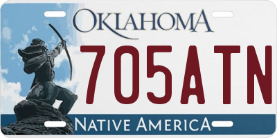 OK license plate 705ATN