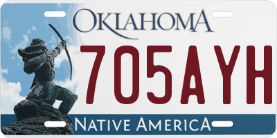 OK license plate 705AYH