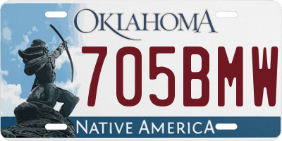OK license plate 705BMW