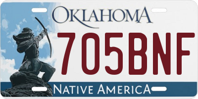 OK license plate 705BNF