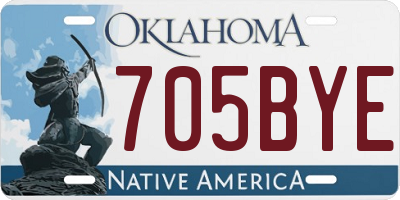 OK license plate 705BYE