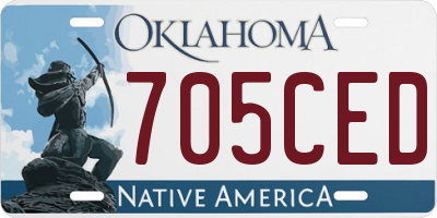 OK license plate 705CED