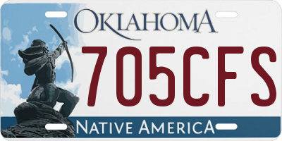 OK license plate 705CFS