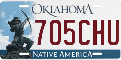 OK license plate 705CHU