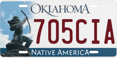 OK license plate 705CIA