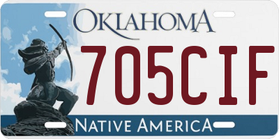 OK license plate 705CIF