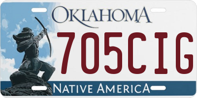 OK license plate 705CIG