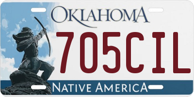 OK license plate 705CIL