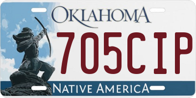 OK license plate 705CIP