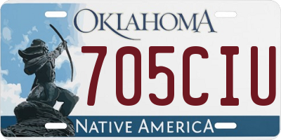 OK license plate 705CIU