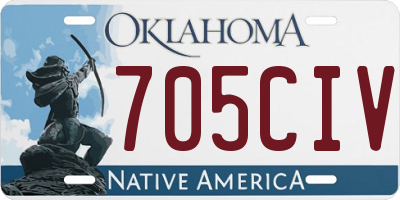 OK license plate 705CIV