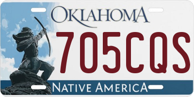 OK license plate 705CQS