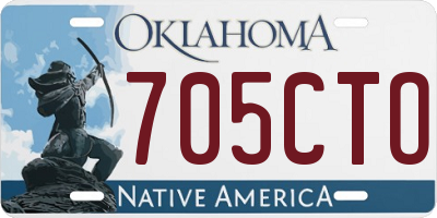 OK license plate 705CTO