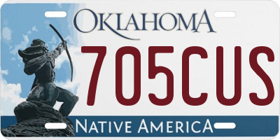 OK license plate 705CUS
