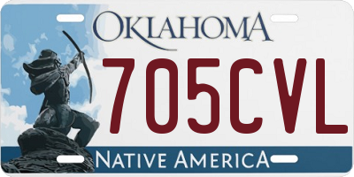 OK license plate 705CVL