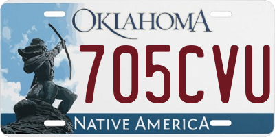 OK license plate 705CVU