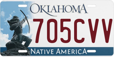 OK license plate 705CVV