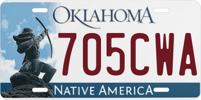 OK license plate 705CWA