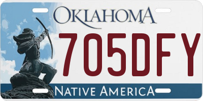 OK license plate 705DFY