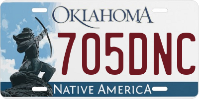 OK license plate 705DNC