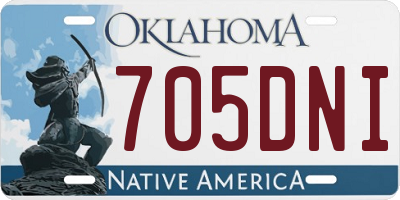 OK license plate 705DNI