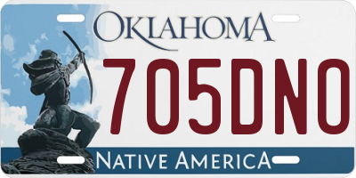OK license plate 705DNO
