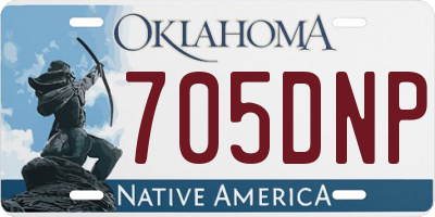 OK license plate 705DNP