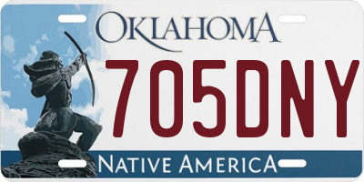 OK license plate 705DNY