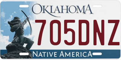 OK license plate 705DNZ