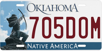 OK license plate 705DOM