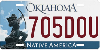 OK license plate 705DOU