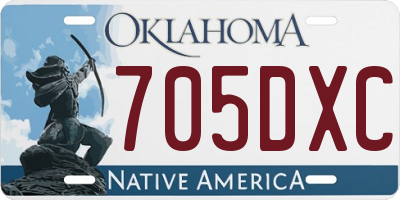 OK license plate 705DXC