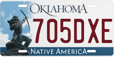 OK license plate 705DXE