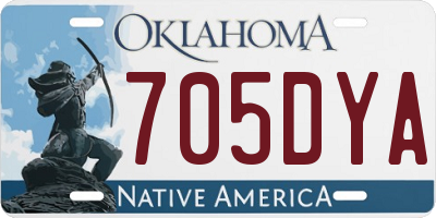 OK license plate 705DYA