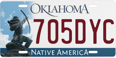 OK license plate 705DYC