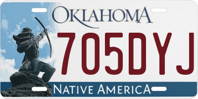OK license plate 705DYJ