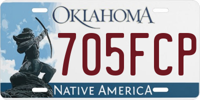 OK license plate 705FCP