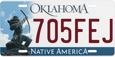 OK license plate 705FEJ