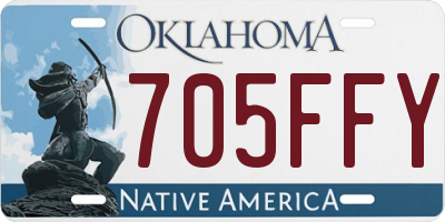 OK license plate 705FFY