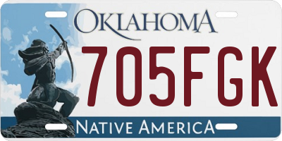 OK license plate 705FGK