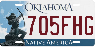 OK license plate 705FHG