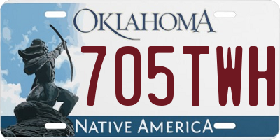 OK license plate 705TWH