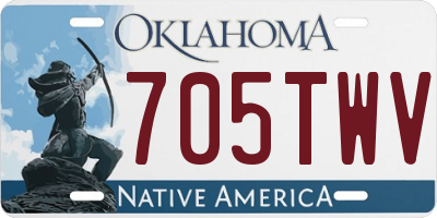 OK license plate 705TWV
