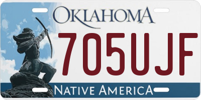 OK license plate 705UJF