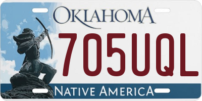 OK license plate 705UQL