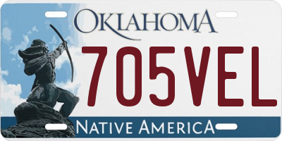 OK license plate 705VEL