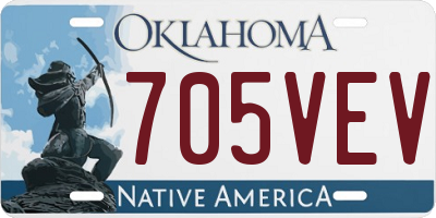 OK license plate 705VEV