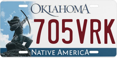 OK license plate 705VRK